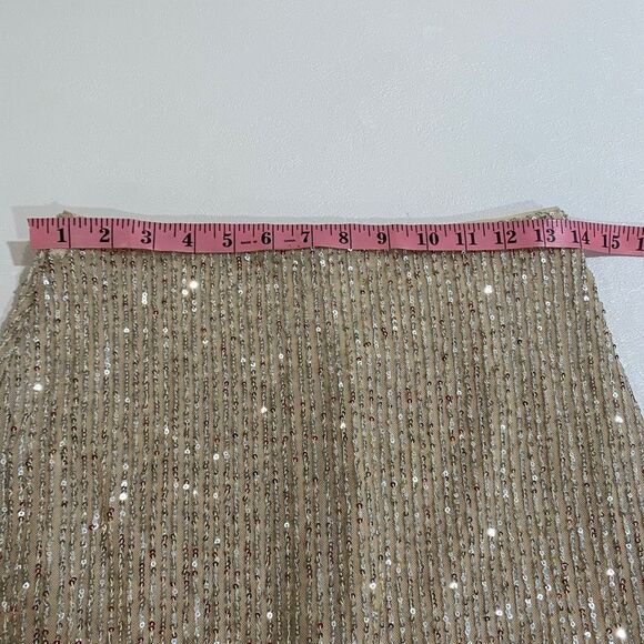Abercrombie & Fitch Gold Sequin Mini Skirt Size Small Holiday Party NYE - Picture 7 of 8
